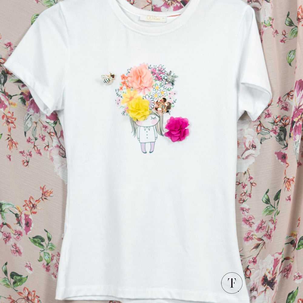 T-Shirt Branca Menina