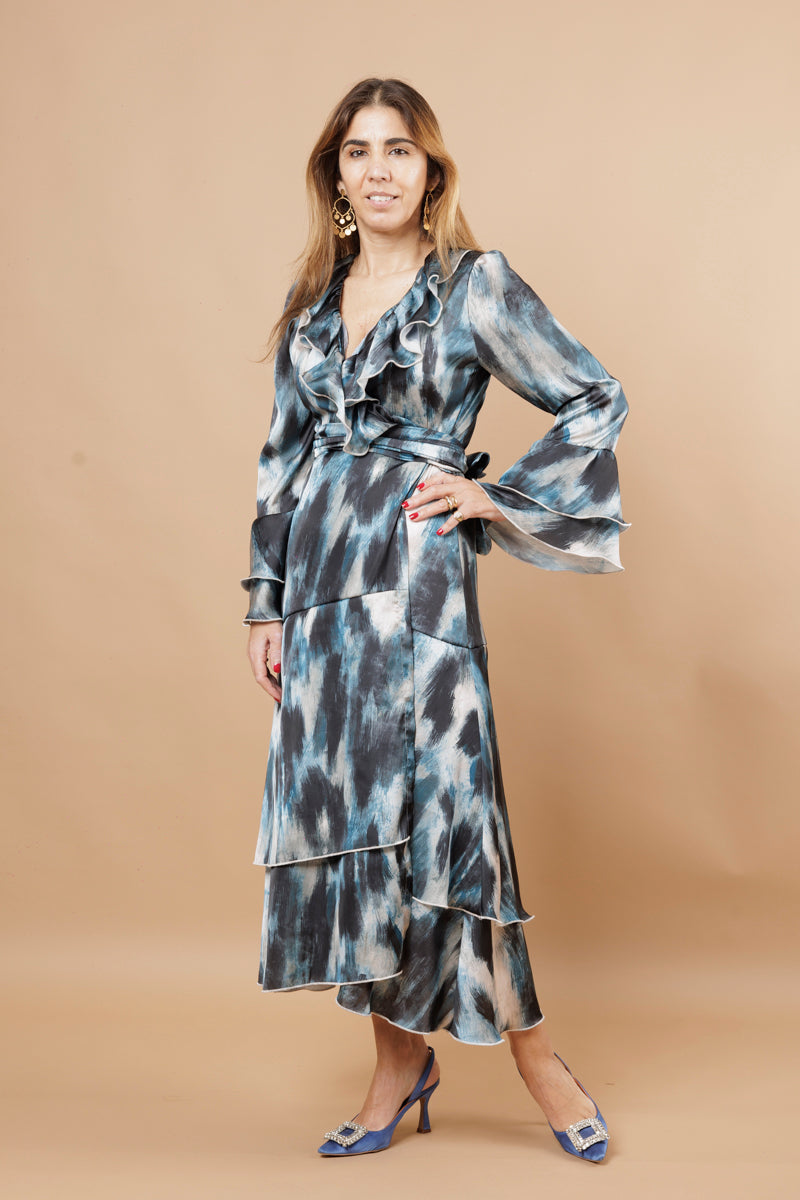 Vestido Comprido de Trespasse Azul