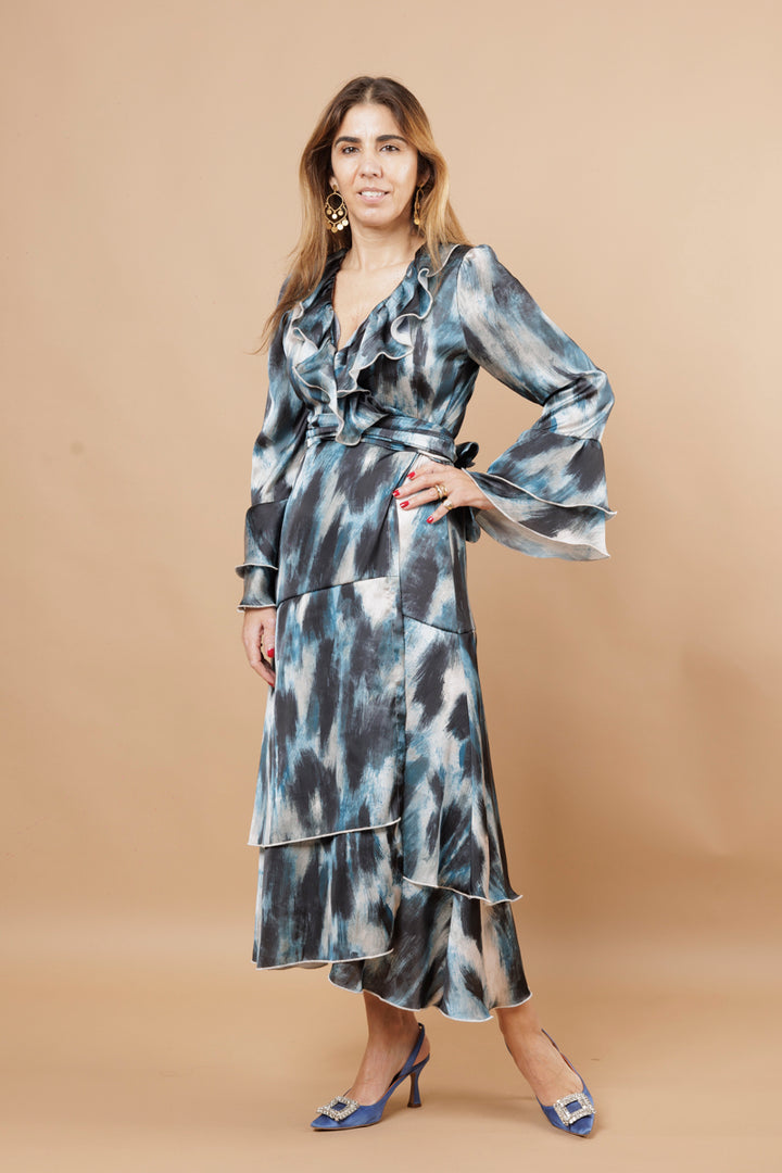 Vestido Comprido de Trespasse Azul