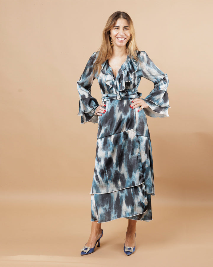 Vestido Comprido de Trespasse Azul
