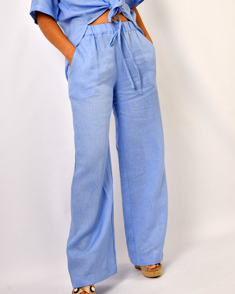Conjunto Túnica e Calça Linho Azul