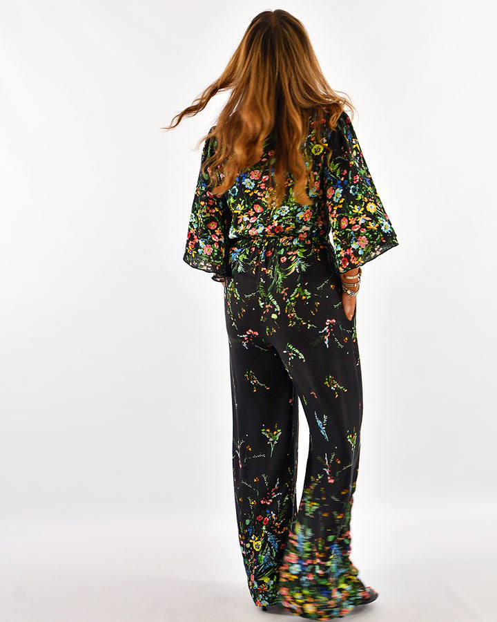 Jumpsuit Preto Florido