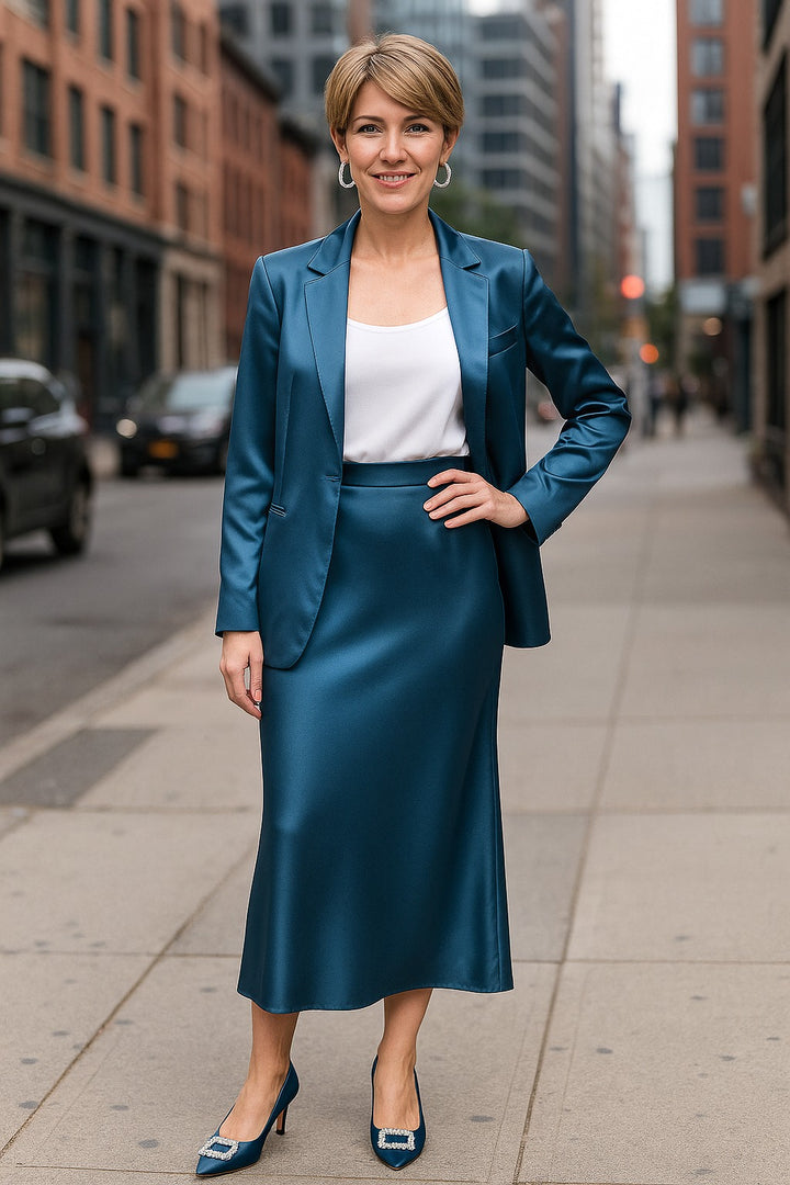 Blazer Comprido em Azul