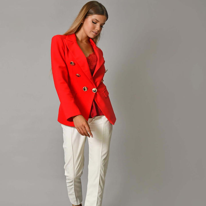Blazer Básico com Botões Vermelho