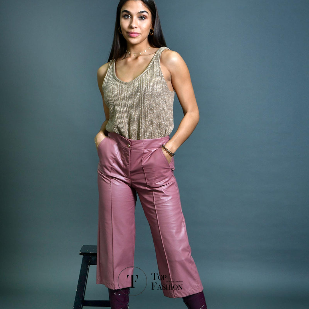 Culottes em Ecopele Rosa