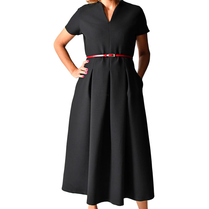 Vestido Comprido Preto com Pregas