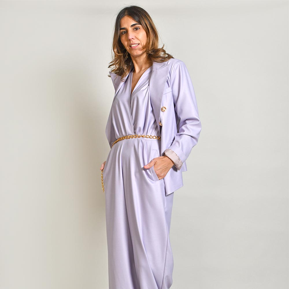 Blazer Básico com Botões Lilás