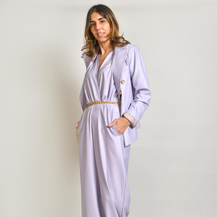 Blazer Básico com Botões Lilás