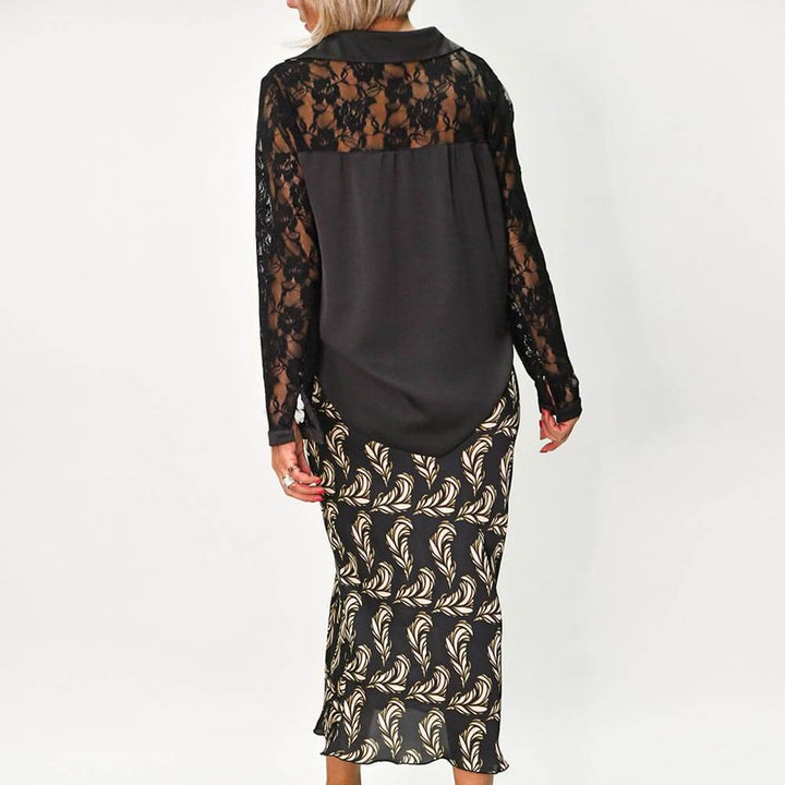 Camisa Preta com Renda