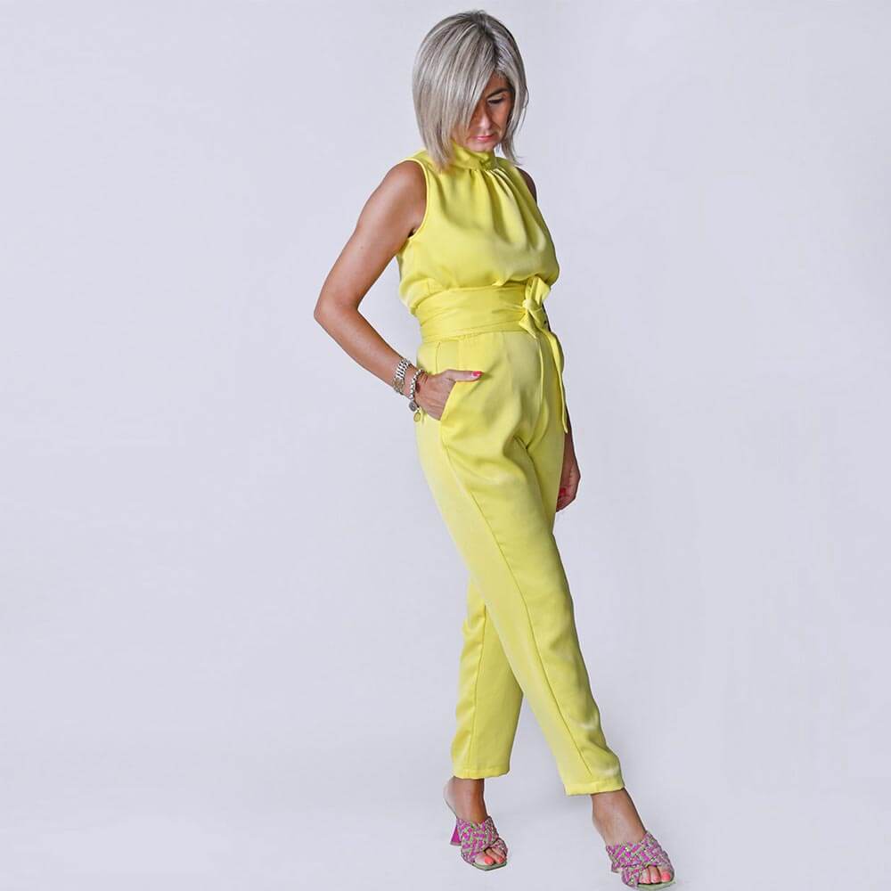 Jumpsuit Amarelo sem Manga
